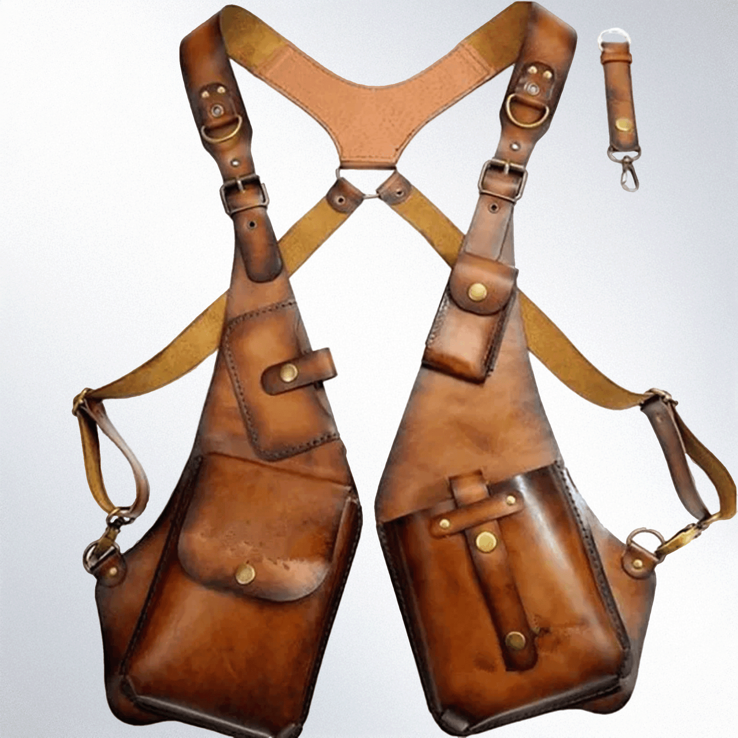 Anti-Theft Leather Harness Bag. Hidden Holster Wallet & Phone Pouch for Men & Women.
