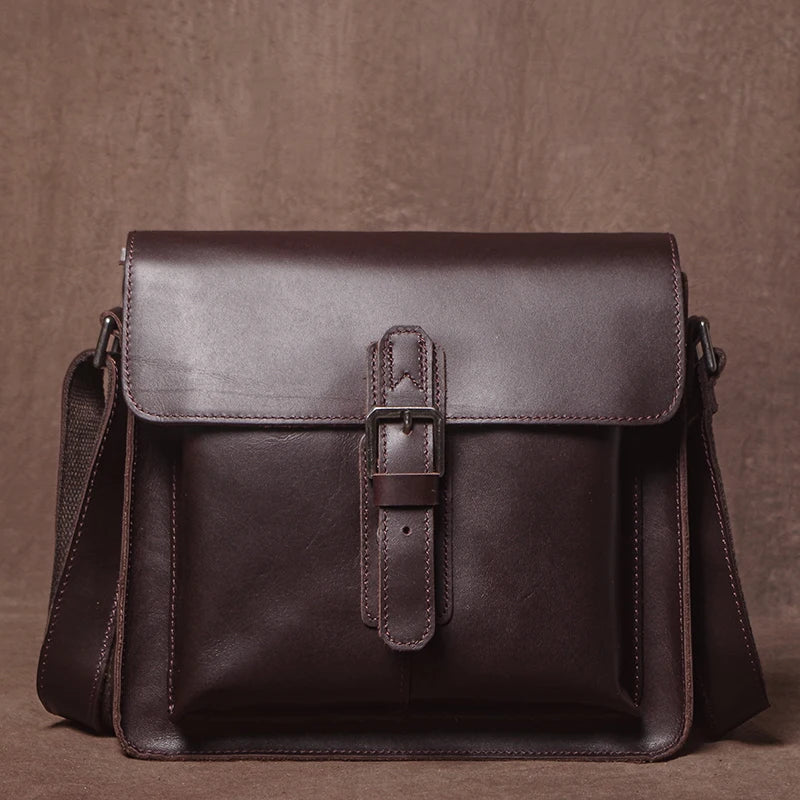 Luxury Brand Genuine Leather Shoulder Bag Men Crazy Horse Cowhide Messenger Bag Women Retro Crossbody Bag Trend Satchel Bag