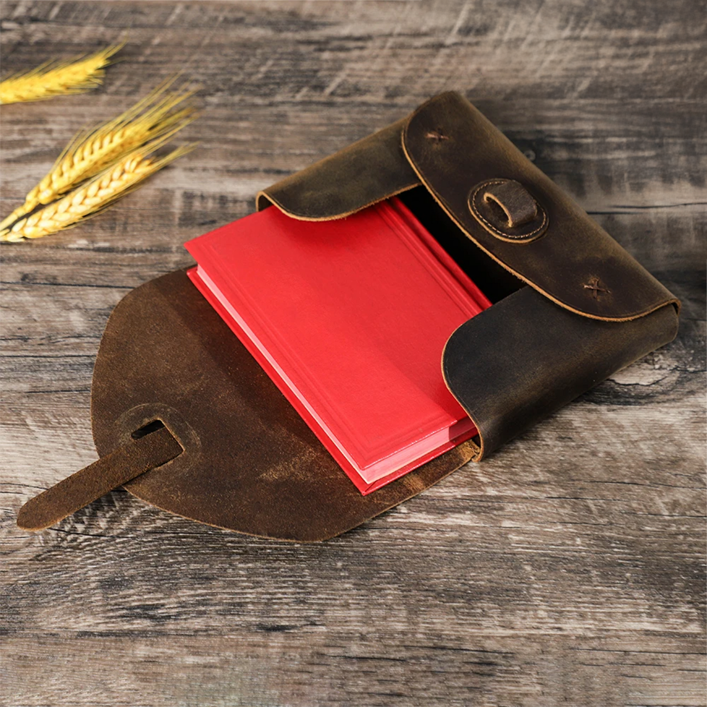 Versatile Retro Leather Book Cover. Protective Carrying Case & Handbag for Bibles and Favorite Books.