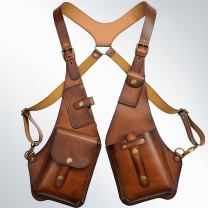 Anti-Theft Leather Harness Bag. Hidden Holster Wallet & Phone Pouch for Men & Women.