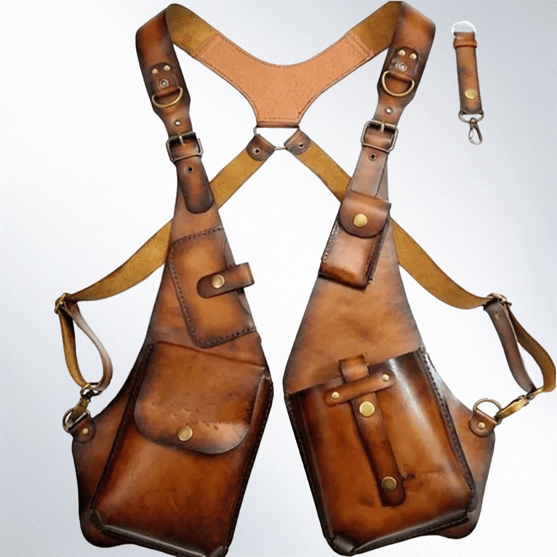 Anti-Theft Leather Harness Bag. Hidden Holster Wallet & Phone Pouch for Men & Women.
