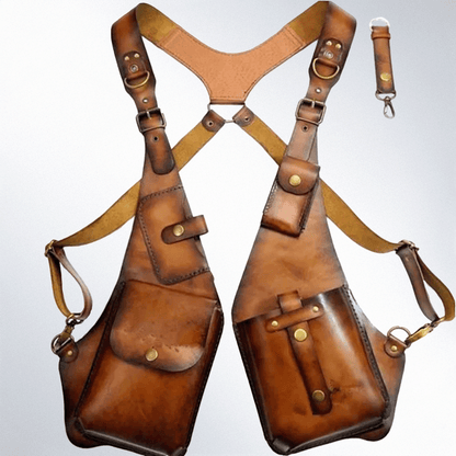 Anti-Theft Leather Harness Bag. Hidden Holster Wallet & Phone Pouch for Men & Women.