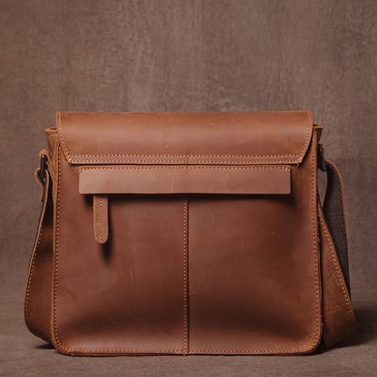 Luxury Brand Genuine Leather Shoulder Bag Men Crazy Horse Cowhide Messenger Bag Women Retro Crossbody Bag Trend Satchel Bag
