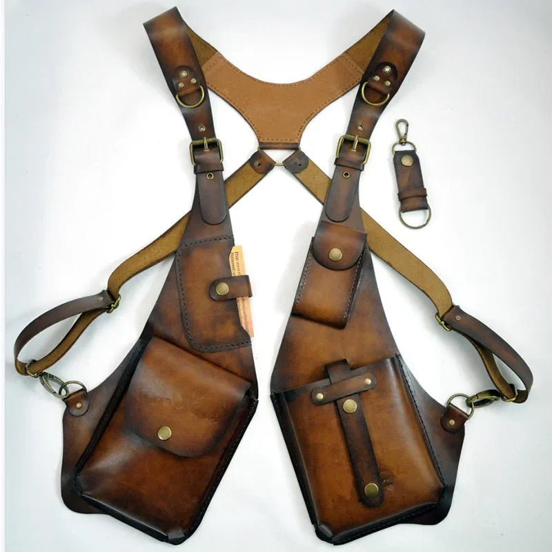 Anti-Theft Leather Harness Bag. Hidden Holster Wallet & Phone Pouch for Men & Women.