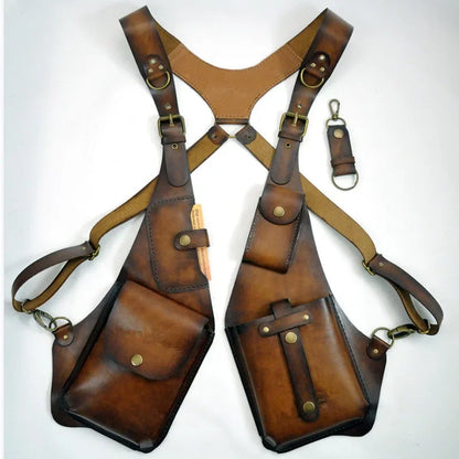 Anti-Theft Leather Harness Bag. Hidden Holster Wallet & Phone Pouch for Men & Women.