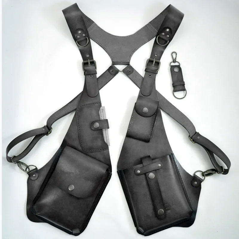 Anti-Theft Leather Harness Bag. Hidden Holster Wallet & Phone Pouch for Men & Women.