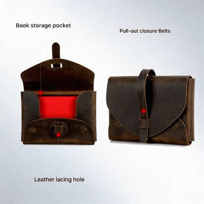 Versatile Retro Leather Book Cover. Protective Carrying Case & Handbag for Bibles and Favorite Books.
